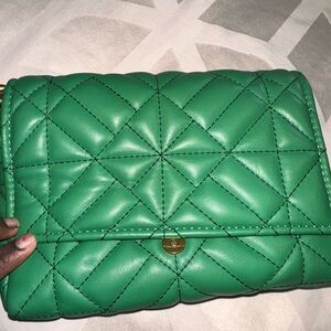 Zara Green Quilted Chain Bag